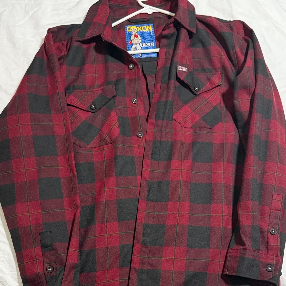 DIXXON Red and Black Plaid Button-Down Shirt